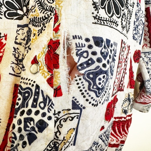 Vintage American Prior Westerns Pearl Snap Red Blue Mens Country Rodeo Shirt - Picture 5 of 13